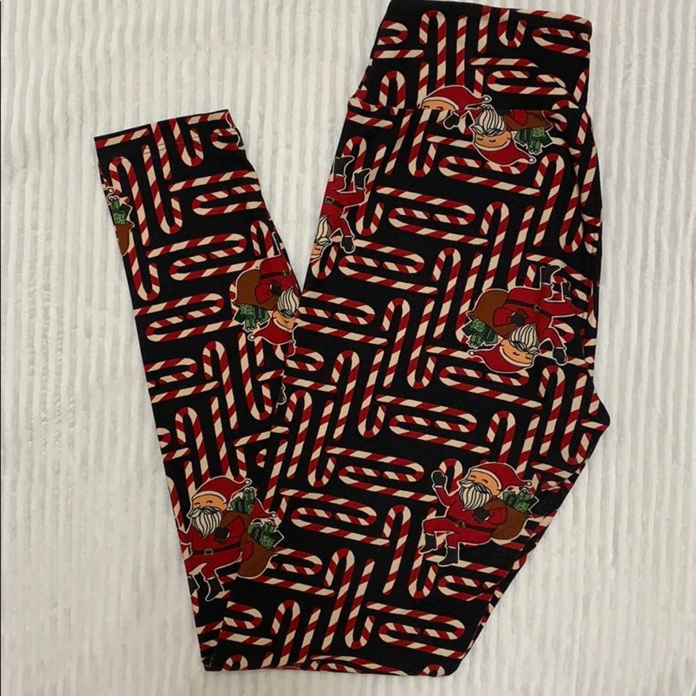 Lularoe Candy Canes with Santa Leggings